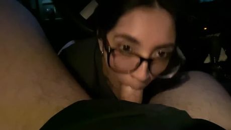 Latina Teen Sucks and Fucks Manager in the Parking Lot