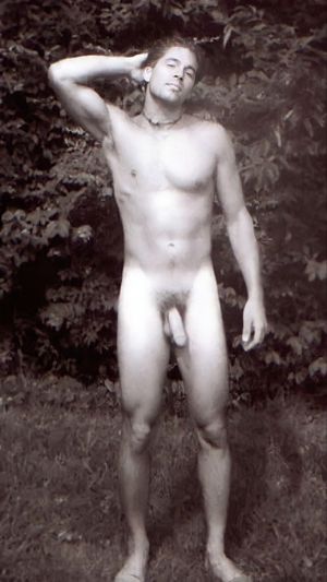 Hot guy outside naked