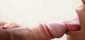 tip of tongue over cock tip