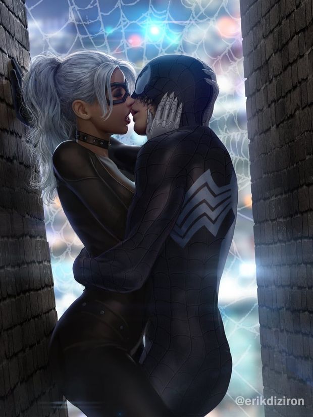Felicia and Peter Kissing