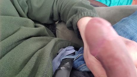 Stroking it real good.