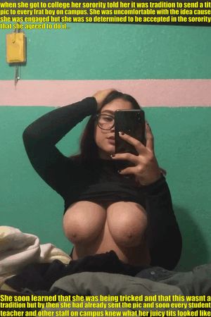 when her fiancee and family came to visit they saw dozens of posters of this pic hanging around campus before they even saw her