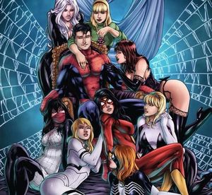 Spiderman with spiderwomen