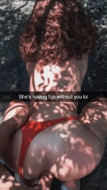 She is in holidays abroad, all alone