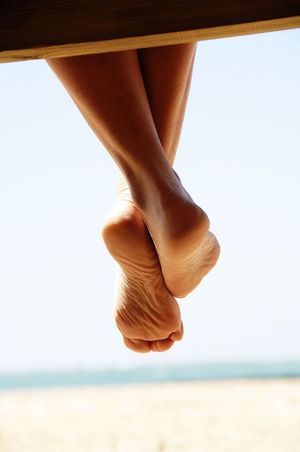 Feet off balcony