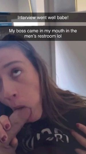 Girlfriend gets on her knees for her new boss