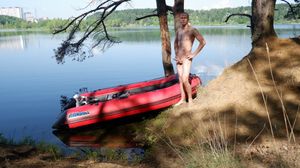 inflatable boat with motor