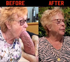 Cathy Slut Neighbour Giving a Blowjob Present Sucking off Cock and Swallowing a Cum Load