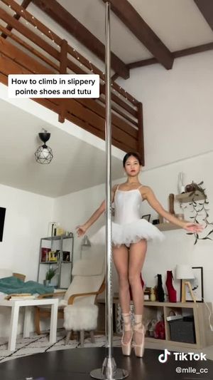 Sexy Asian Pole Pointe Dancer