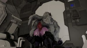 Tali'Zorah having some fun with a horny monster #3
