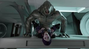 Tali'Zorah fucked by a big monster with huge dick #1