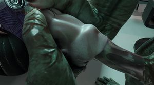 Tali'Zorah fucked by a big monster with huge dick #2