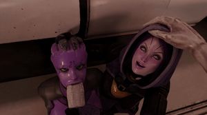 Tali'Zorah pushes Asari to suck Vorcha's cock even deeper #2