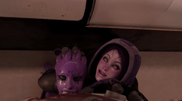 Tali'Zorah pushes Asari to suck Vorcha's cock even deeper #5