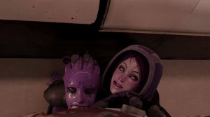 Tali'Zorah pushes Asari to suck Vorcha's cock even deeper #5