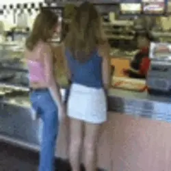 lifting skirt of friend