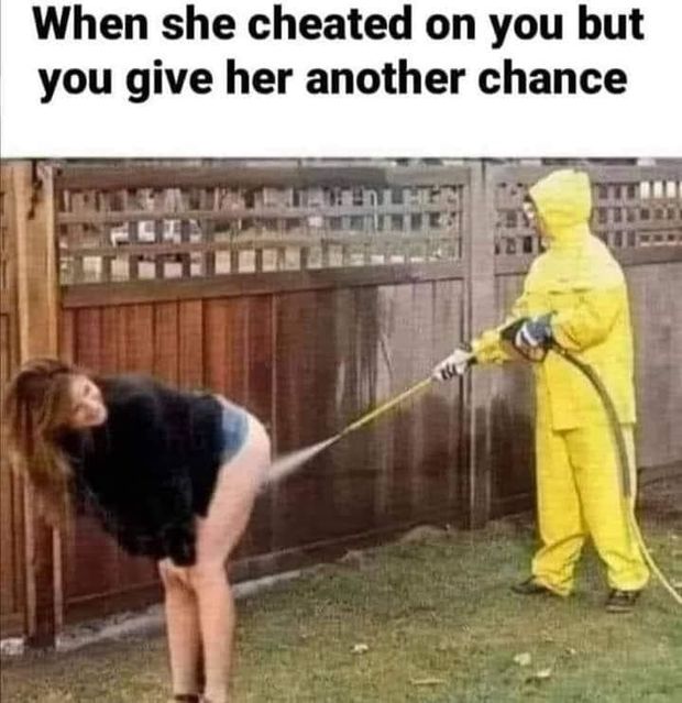 After a weekend with Charlie, her husband cleans her .