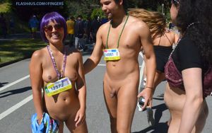 She must be in some kind of nude contest.