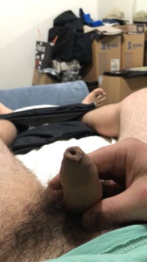 Playing with my uncut soft clitty