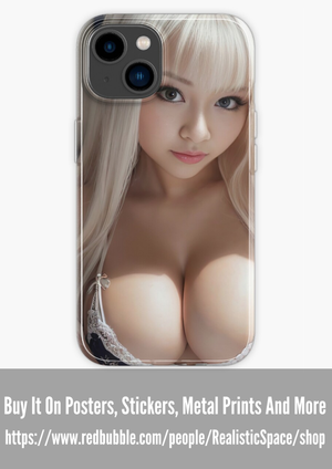 Blonde woman with big boobs iPhone Case