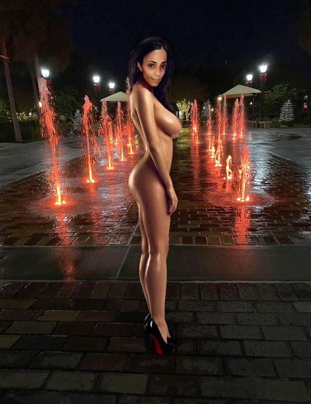 Showing off a hot body on a  warm night