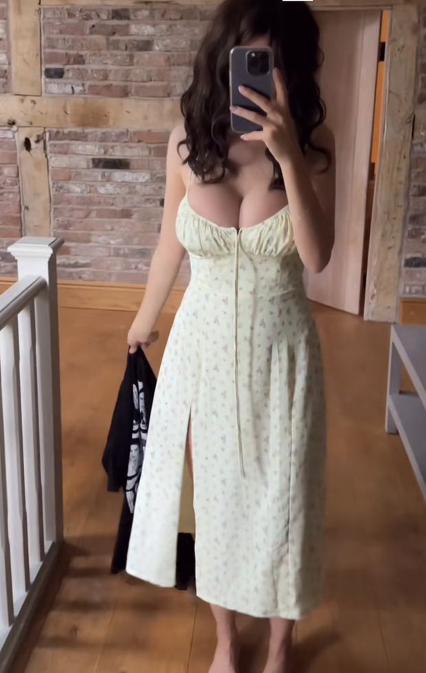 Big tits in a dress