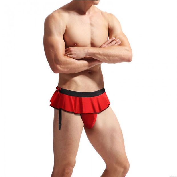 Falda sexy Liguero G-string Tanga Troncos Ropa interior Calzoncillos  de hombre Lencería T-back Sissy Bragas