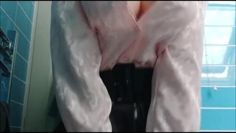 Boob jiggle in a blouse