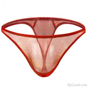 Sexy Discolor See Through Mesh Low Rise G-string Thong Trunks Underwear Panties For Man Lingerie T-back Seamless Briefs Underpants