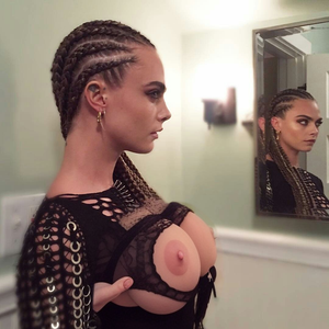 Cara Delevingne fake boobs
