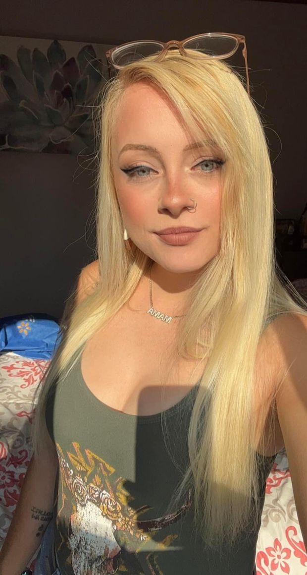 Blonde with huge tits begging for cum