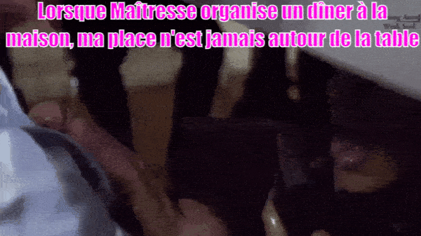 Cumshot under the table