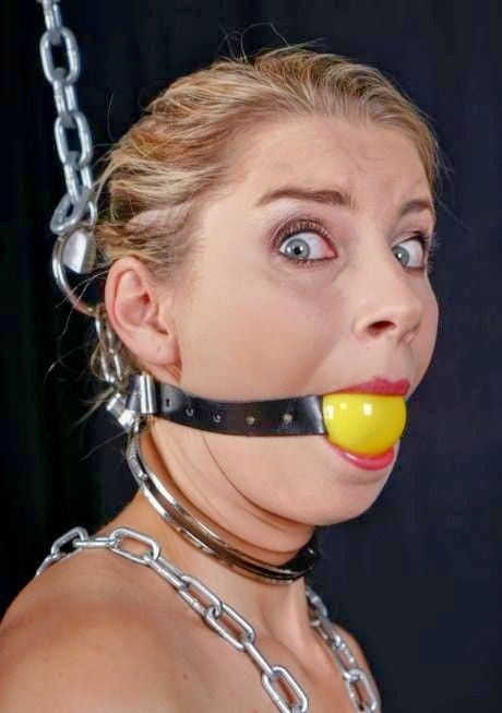 Leticia, ballgaged and chained
