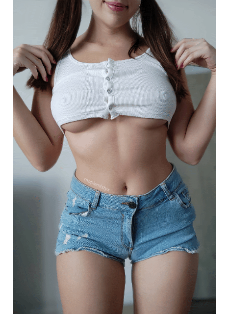 Great body in shorts and a tiny top