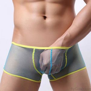 Sexy Delgado Invisible Malla Tanga Tanga Troncos Ropa interior Bragas Lencería T-back Calzoncillos sin costuras Sissy Escarpado de los hombres Calzoncillos