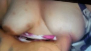 9 inch cock stroking on pregnant tits