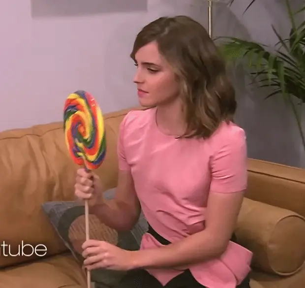 Licking that giant sucker.