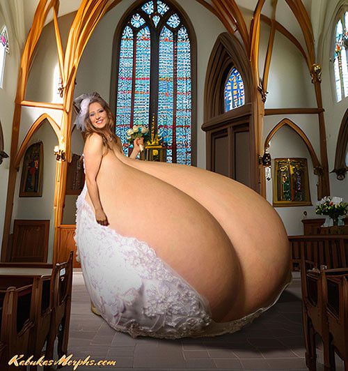 Abbi Secraa mega busty bride in church