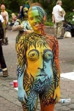 What a nude paint job! She's very pretty.