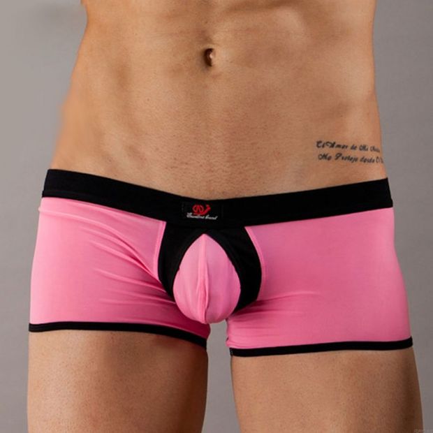 Sexy Croix Poche bombée Boxer Briefs Trunks Sous-vêtements Culottes Sous-vêtements pour hommes Lingerie Athlétique Jockstrap Les troncs Culotte