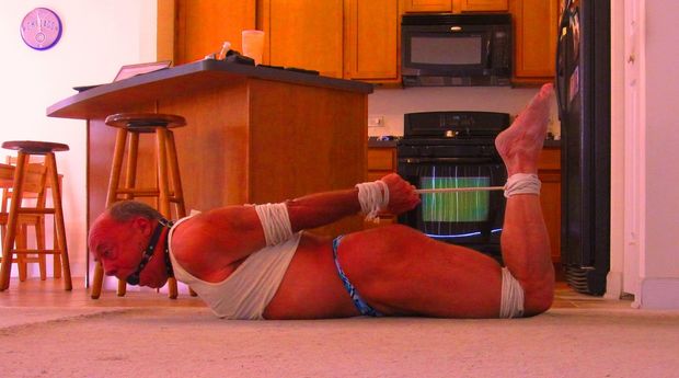 Ongoing Hogtie Bondage Punishment for an Exhibitionist