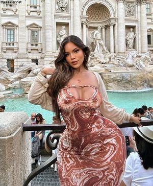 Thick babe in see-through dress