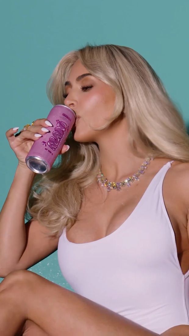 Taking a swig.
