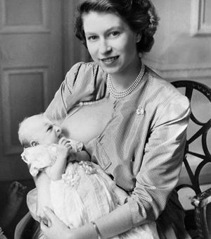 Princess Elizabeth is breastfeeding baby Charles