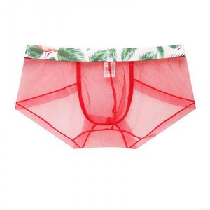 Sexy maille transparente fleur ceinture G-string string troncs sous-vêtements culotte Lingerie t-back sans couture slips culotte Sissy Pour des hommes Slip