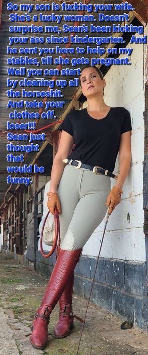 Bully sends cuckold to mother-in-law horse farm while he gets cuckolds wife pregnant