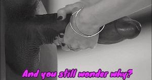 Look at that monster black cock in your wife hands, wonderful