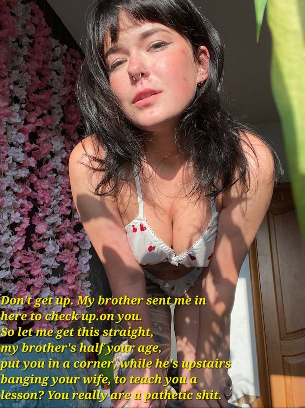 Neighbor teen fucks my wife, keeps me in a corner