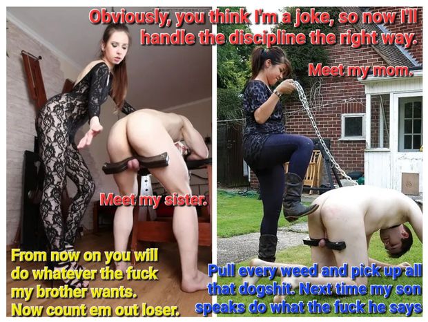 Neighbor Teen Part XV Teen bully has sister & mother discipline me. They use a humbler, humiliation and ballbuster to get the job done.