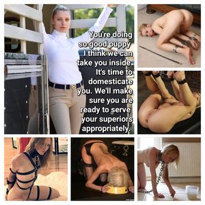 Neighbor teen XXIII They dehumanize my wife. Eating out of a dog's dish, bound and trained to clean, chores and obey. Like a good bitch.